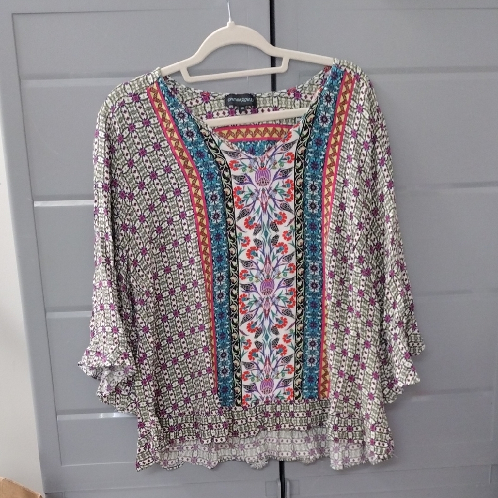 3x Cynthia Rowley Multicolor Floral Blouse